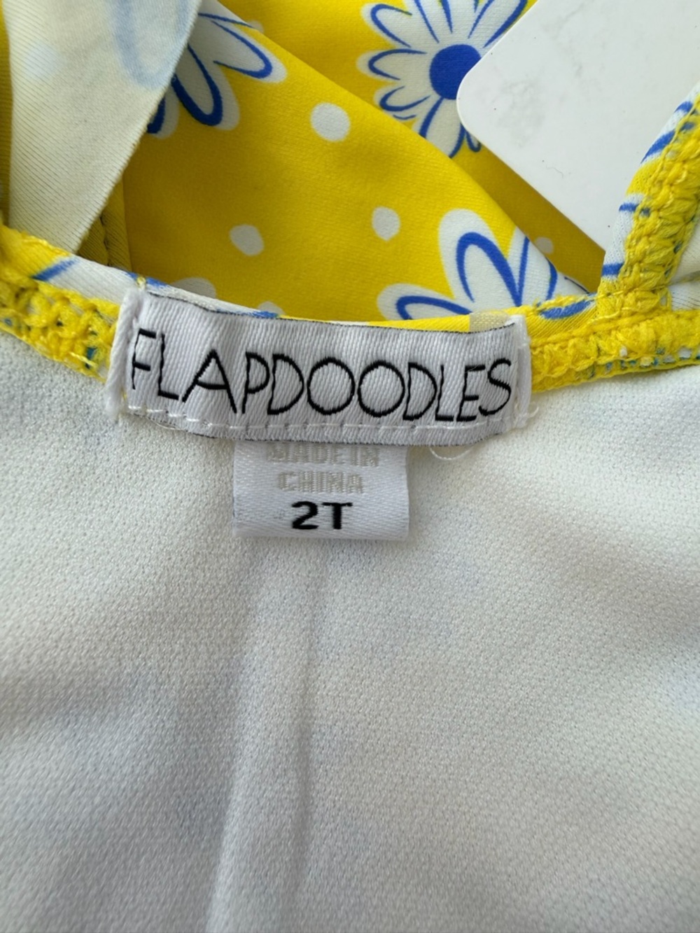 Flapdoodles Yellow Daisy One-Piece Swimsuit with Ruffle Straps - Picture 10 of 11